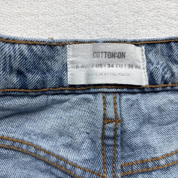 Cotton:On Womens Size 2 Jeans Butterfly Print Light Wash Loose Straight - Picture 3 of 15